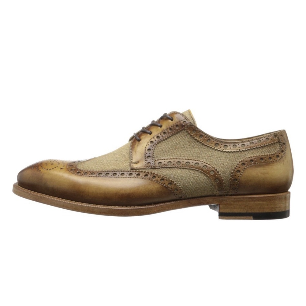 Magnanni Artea Spectator Burlap Brogue Wingtip Loafers 15113 Men's Size 9 Dress